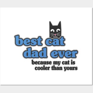 Best Cat Dad Ever Retro Vintage Daddy Gift Cats Posters and Art